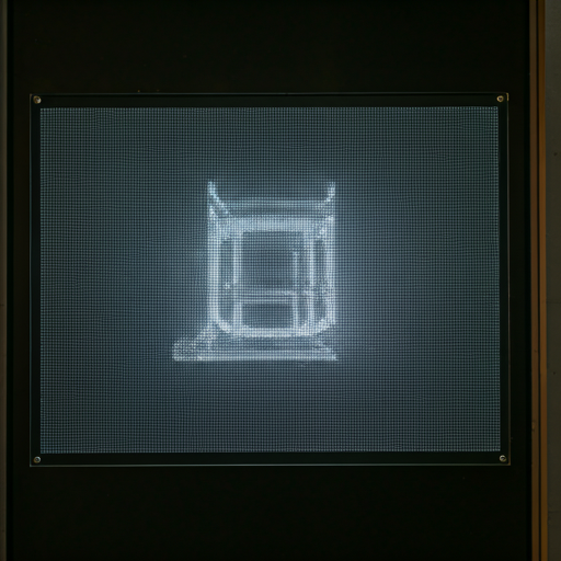 Futuristic transparent LED display on a high-end glass storefront window